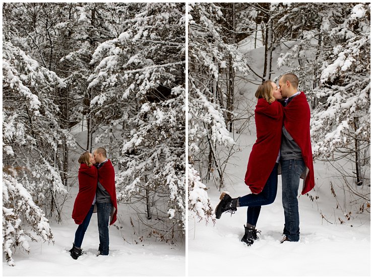 Snowy winter engagement session in Dubuque, Iowa